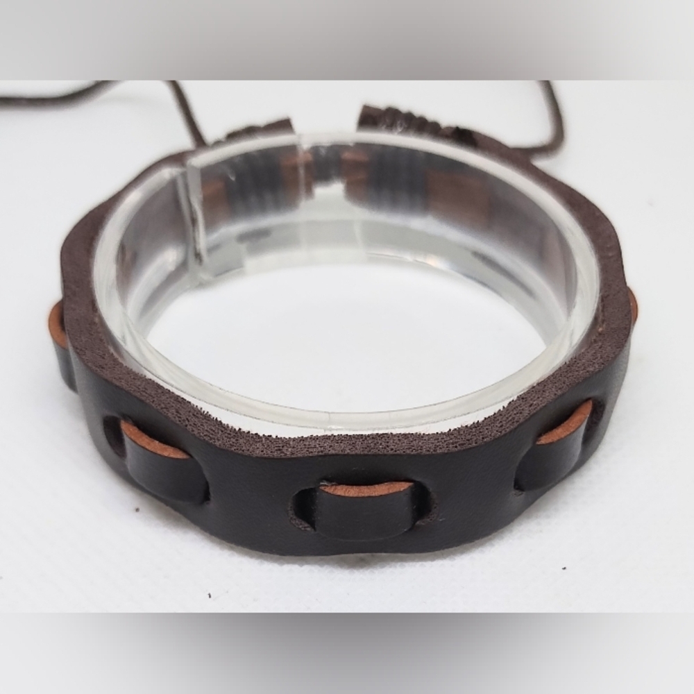 Men's Bracelet Leather Braided Brown NEW‎ f39